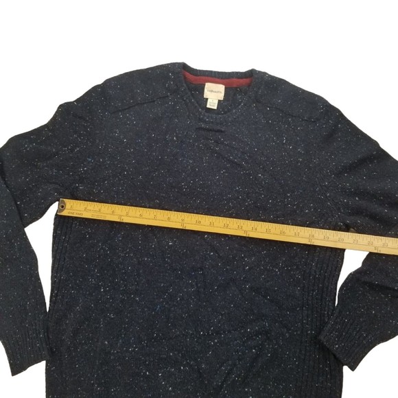 GH Bass Crewneck Sweater Mens L Acrylic Wool Grandpa Pullover Lightweight Blue - Picture 7 of 16